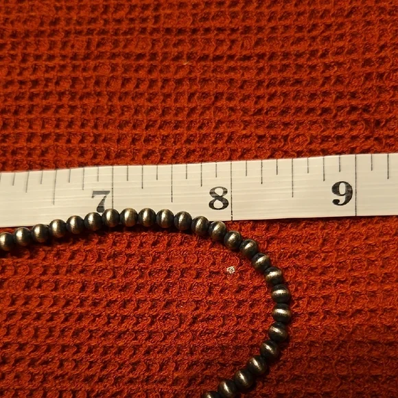 Sleek Silver Beaded Necklace - Picture 2 of 4